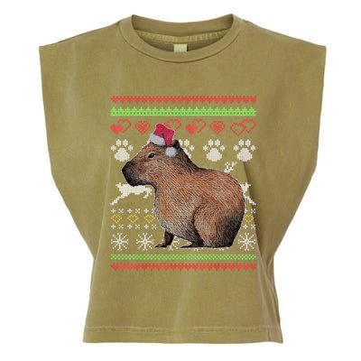 Capybara Santacool Giftclaus Ugly Christmas Sweater Holiday Lover Gift Garment-Dyed Women's Muscle Tee