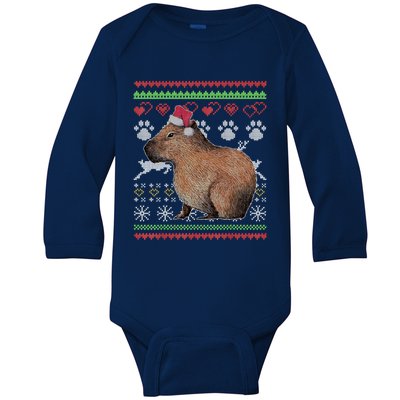 Capybara Santacool Giftclaus Ugly Christmas Sweater Holiday Lover Gift Baby Long Sleeve Bodysuit