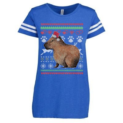 Capybara Santacool Giftclaus Ugly Christmas Sweater Holiday Lover Gift Enza Ladies Jersey Football T-Shirt