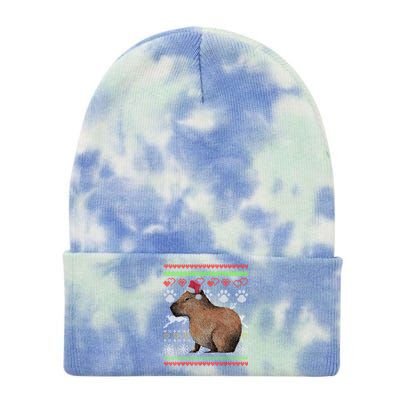 Capybara Santacool Giftclaus Ugly Christmas Sweater Holiday Lover Gift Tie Dye 12in Knit Beanie