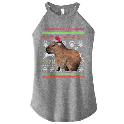 Capybara Santacool Giftclaus Ugly Christmas Sweater Holiday Lover Gift Women's Perfect Tri Rocker Tank