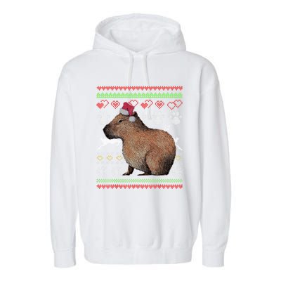 Capybara Santacool Giftclaus Ugly Christmas Sweater Holiday Lover Gift Garment-Dyed Fleece Hoodie