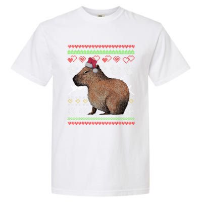 Capybara Santacool Giftclaus Ugly Christmas Sweater Holiday Lover Gift Garment-Dyed Heavyweight T-Shirt