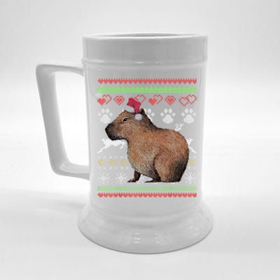 Capybara Santacool Giftclaus Ugly Christmas Sweater Holiday Lover Gift Beer Stein