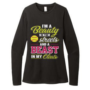 Cute Softball Gift For Softball Players Womens CVC Long Sleeve Shirt