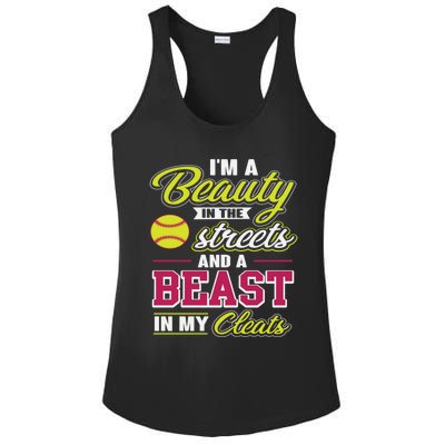 Cute Softball Gift For Softball Players Ladies PosiCharge Competitor Racerback Tank