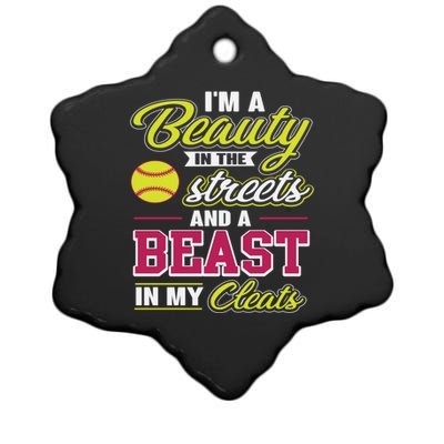 Cute Softball Gift For Softball Players Ceramic Star Ornament