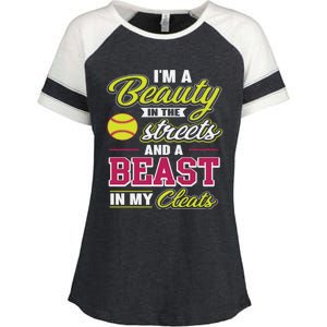 Cute Softball Gift For Softball Players Enza Ladies Jersey Colorblock Tee