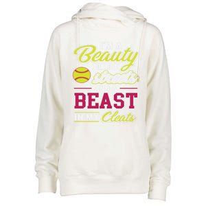 Cute Softball Gift For Softball Players Womens Funnel Neck Pullover Hood