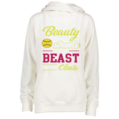 Cute Softball Gift For Softball Players Womens Funnel Neck Pullover Hood