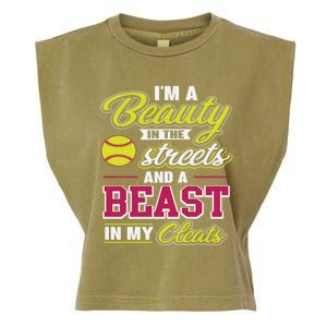 Cute Softball Gift For Softball Players Garment-Dyed Women's Muscle Tee