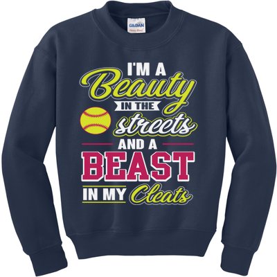 Cute Softball Gift For Softball Players Kids Sweatshirt