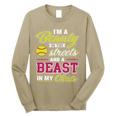 Cute Softball Gift For Softball Players Long Sleeve Shirt