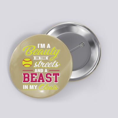 Cute Softball Gift For Softball Players Button