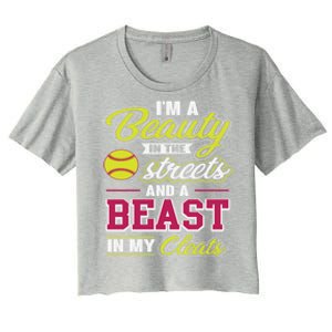 Cute Softball Gift For Softball Players Women's Crop Top Tee