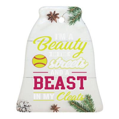 Cute Softball Gift For Softball Players Ceramic Bell Ornament