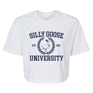 Cute Silly Goose University Gift Bella+Canvas Jersey Crop Tee