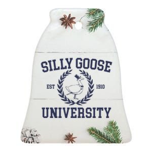 Cute Silly Goose University Gift Ceramic Bell Ornament