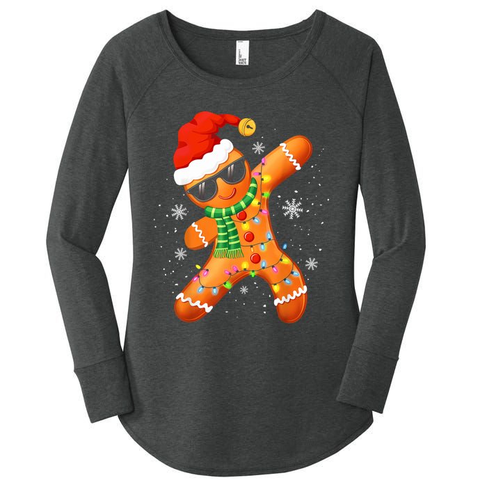 Christmas Shirts Gingerbread Xmas Lights Women's Perfect Tri Tunic Long Sleeve Shirt