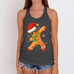 Christmas Shirts Gingerbread Xmas Lights Women's Knotted Racerback Tank