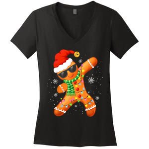 Christmas Shirts Gingerbread Xmas Lights Women's V-Neck T-Shirt