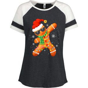 Christmas Shirts Gingerbread Xmas Lights Enza Ladies Jersey Colorblock Tee