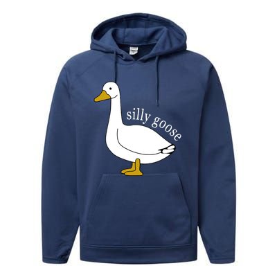 Cute Silly Goose Ugly Xmas Funny Goose Trendy Performance Fleece Hoodie