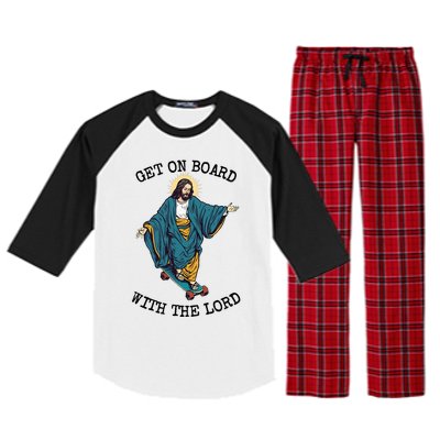 Christ Skateboarding Get On Board With The Lord Jesus Skate Raglan Sleeve Pajama Set