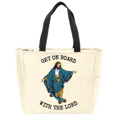 Christ Skateboarding Get On Board With The Lord Jesus Skate Zip Tote Bag