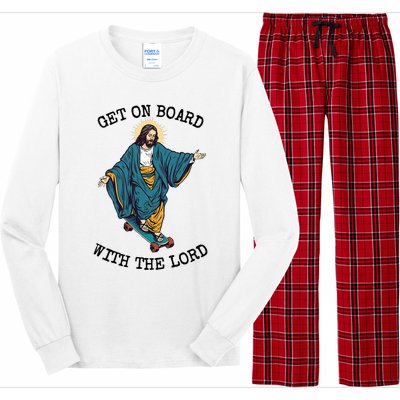 Christ Skateboarding Get On Board With The Lord Jesus Skate Long Sleeve Pajama Set