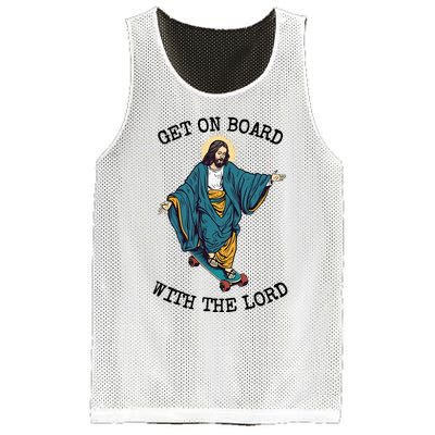 Christ Skateboarding Get On Board With The Lord Jesus Skate Mesh Reversible Basketball Jersey Tank