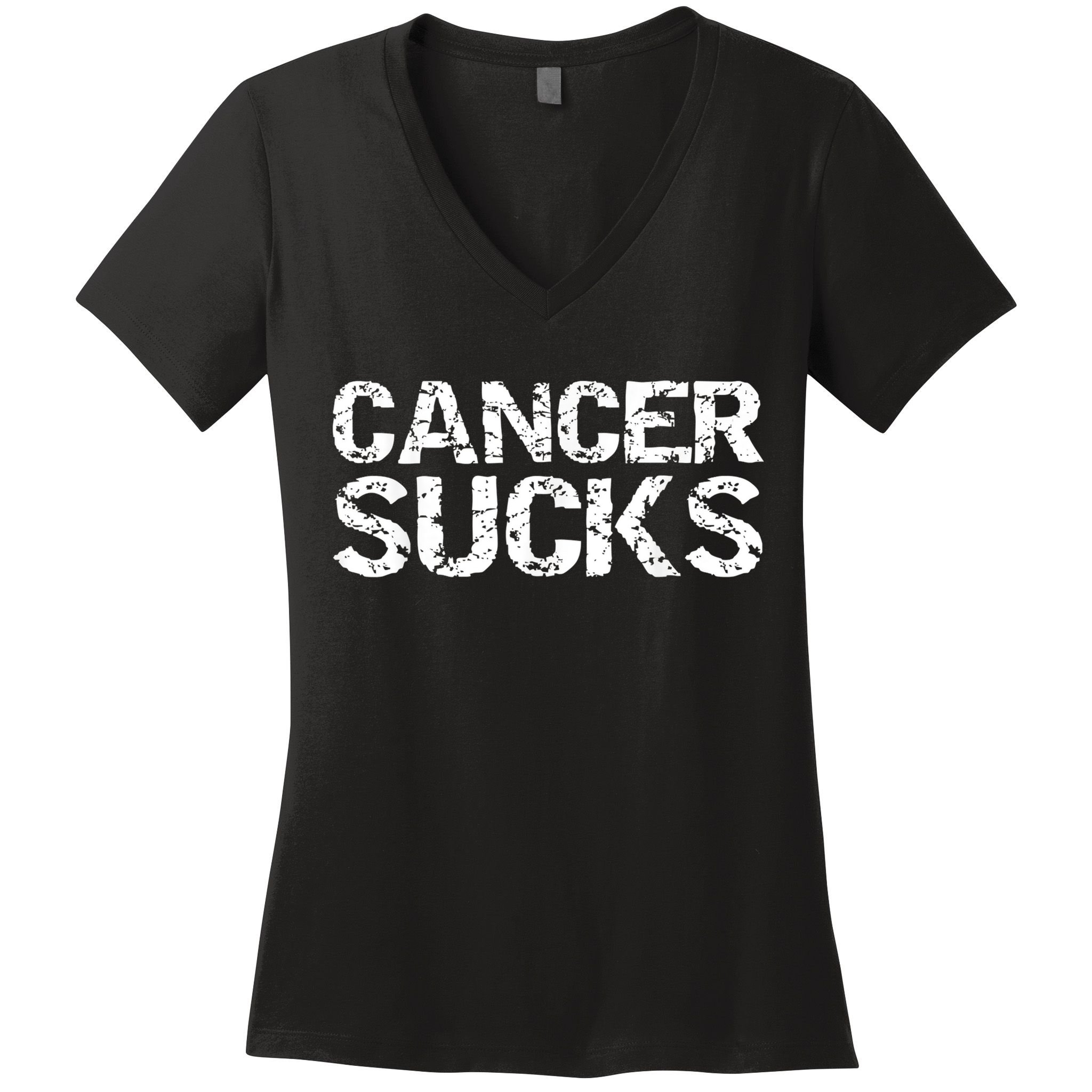 Cancer Sucks Gift Hooded Cancer Women's V-Neck T-Shirt
