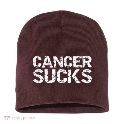 Cancer Sucks Gift Hooded Cancer Short Acrylic Beanie