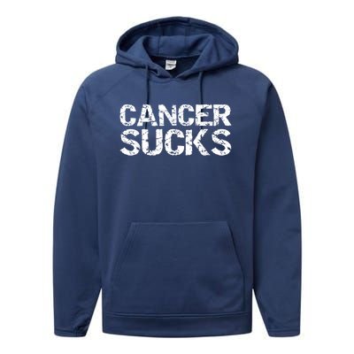 Cancer Sucks Gift Hooded Cancer Performance Fleece Hoodie