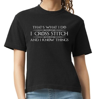 Cross Stitching Gifts I Cross Stitch & I Know Things Funny Comfort Colors Boxy T-Shirt