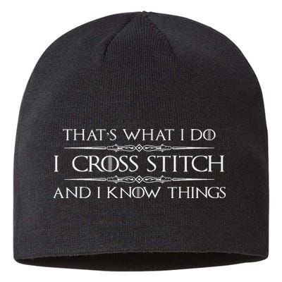 Cross Stitching Gifts I Cross Stitch & I Know Things Funny Sustainable Beanie