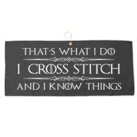 Cross Stitching Gifts I Cross Stitch & I Know Things Funny Large Microfiber Waffle Golf Towel