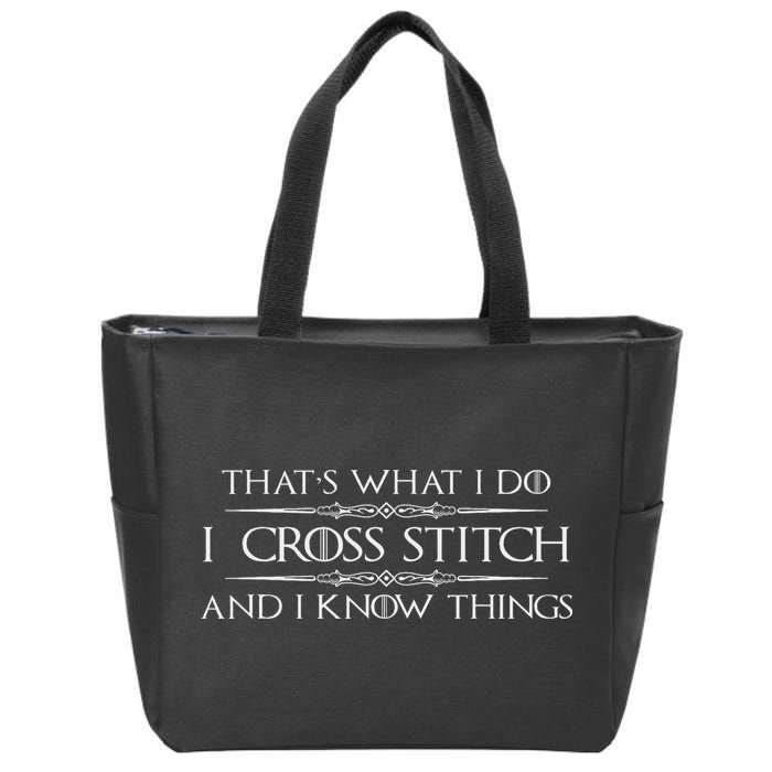 Cross Stitching Gifts I Cross Stitch & I Know Things Funny Zip Tote Bag