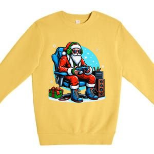 Christmas Santa Gamer Xmas Funny Video Gaming Christmas Premium Crewneck Sweatshirt