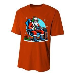 Christmas Santa Gamer Xmas Funny Video Gaming Christmas Performance Sprint T-Shirt