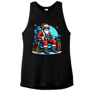 Christmas Santa Gamer Xmas Funny Video Gaming Christmas Ladies PosiCharge Tri-Blend Wicking Tank