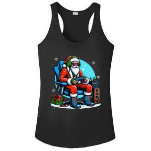 Christmas Santa Gamer Xmas Funny Video Gaming Christmas Ladies PosiCharge Competitor Racerback Tank