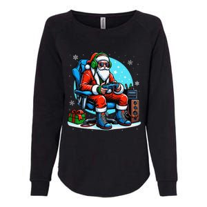 Christmas Santa Gamer Xmas Funny Video Gaming Christmas Womens California Wash Sweatshirt