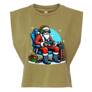 Christmas Santa Gamer Xmas Funny Video Gaming Christmas Garment-Dyed Women's Muscle Tee