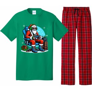 Christmas Santa Gamer Xmas Funny Video Gaming Christmas Pajama Set