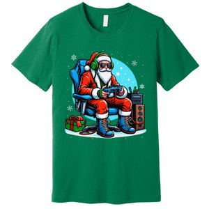 Christmas Santa Gamer Xmas Funny Video Gaming Christmas Premium T-Shirt