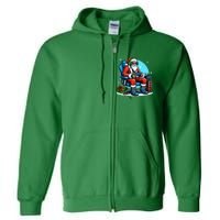 Christmas Santa Gamer Xmas Funny Video Gaming Christmas Full Zip Hoodie