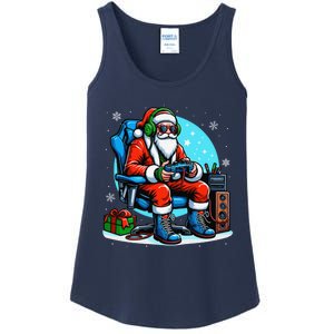 Christmas Santa Gamer Xmas Funny Video Gaming Christmas Ladies Essential Tank