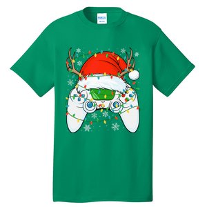 Christmas Santa Gamer Xmas Funny Video Gaming Christmas Tall T-Shirt