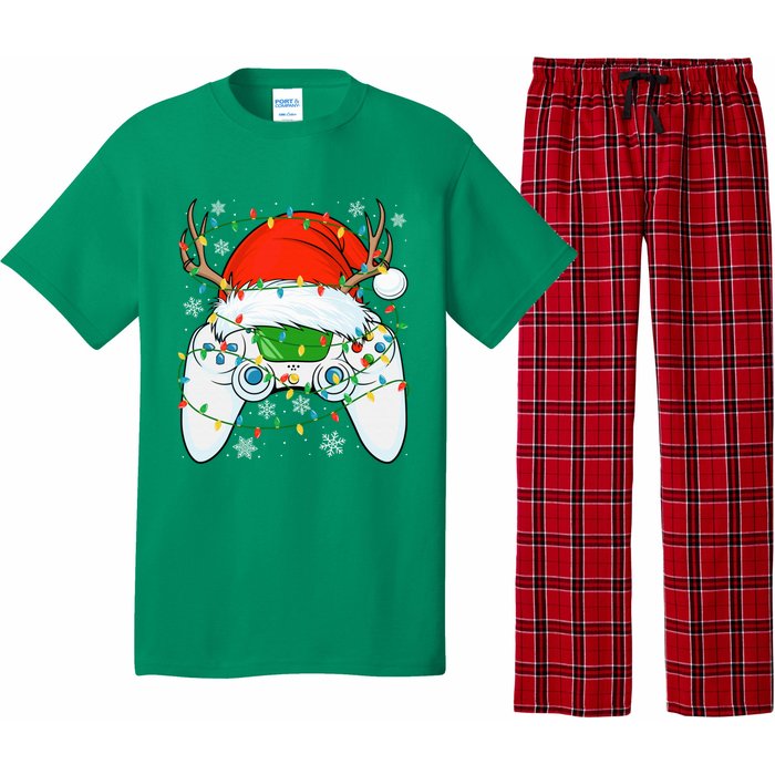 Christmas Santa Gamer Xmas Funny Video Gaming Christmas Pajama Set